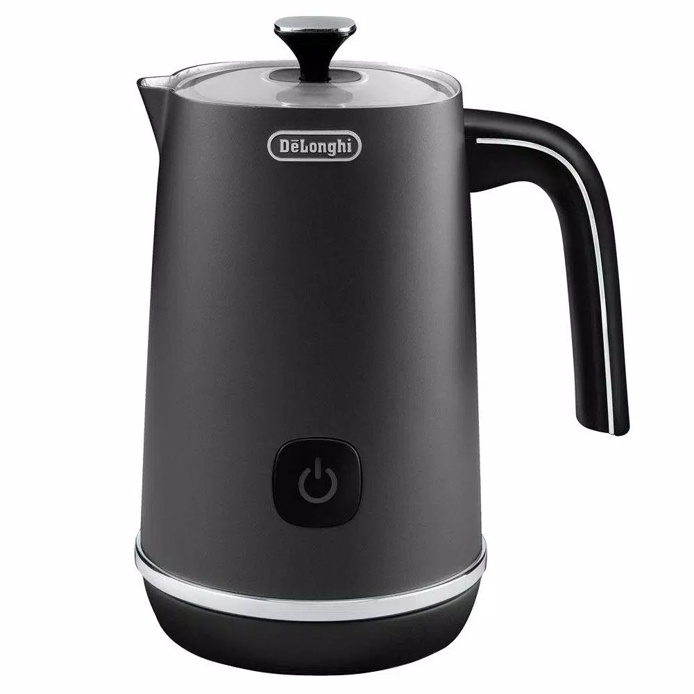 DeLonghi 8.8 oz. Matte Black Metal Electric Milk Frother with Non-Stick Interior Coffee Makers DeLonghi 8.8 Oz. Matte Black Metal Electric Milk Frother With Non-Stick Interior -Costway Shop painted black metal body delonghi milk frothers emf1bk 64 1000