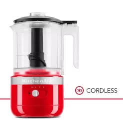 Food Processing KitchenAid Cordless 5-Cup Passion Red Food Chopper 3 Food Processing KitchenAid Cordless 5-Cup Passion Red Food Chopper -Costway Shop passion red kitchenaid food processors kfcb519pa c3 1000