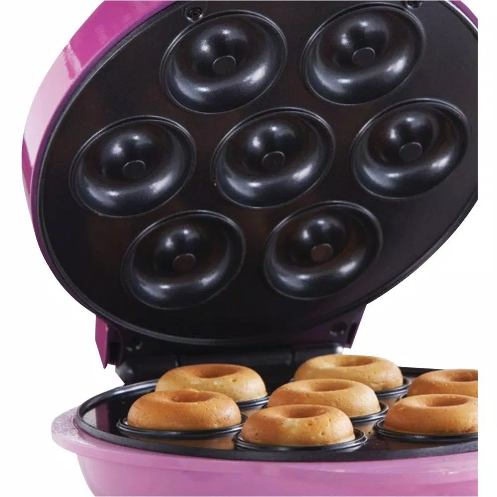 Dessert Makers Brentwood Appliances 750 W Pink Electric Food Maker (Mini Donut Maker) Nonstick - Image 2