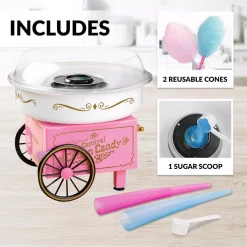 Dessert Makers Nostalgia 450 W Pink Cotton Candy Maker -Costway Shop pink nostalgia cotton candy machines pcm306pk 4f 1000