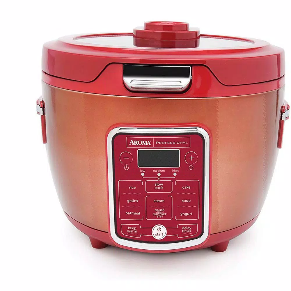 Cookers AROMA 20-Cup Red Rice Cooker With Glass Lid 3 Cookers AROMA 20-Cup Red Rice Cooker With Glass Lid