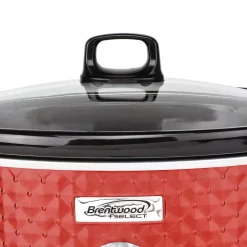 Cookers Brentwood Appliances Diamond 7 Qt. Red Slow Cooker With Tempered Glass Lid 12 Cookers Brentwood Appliances Diamond 7 Qt. Red Slow Cooker With Tempered Glass Lid -Costway Shop red brentwood appliances slow cookers sc 157r 1f 1000
