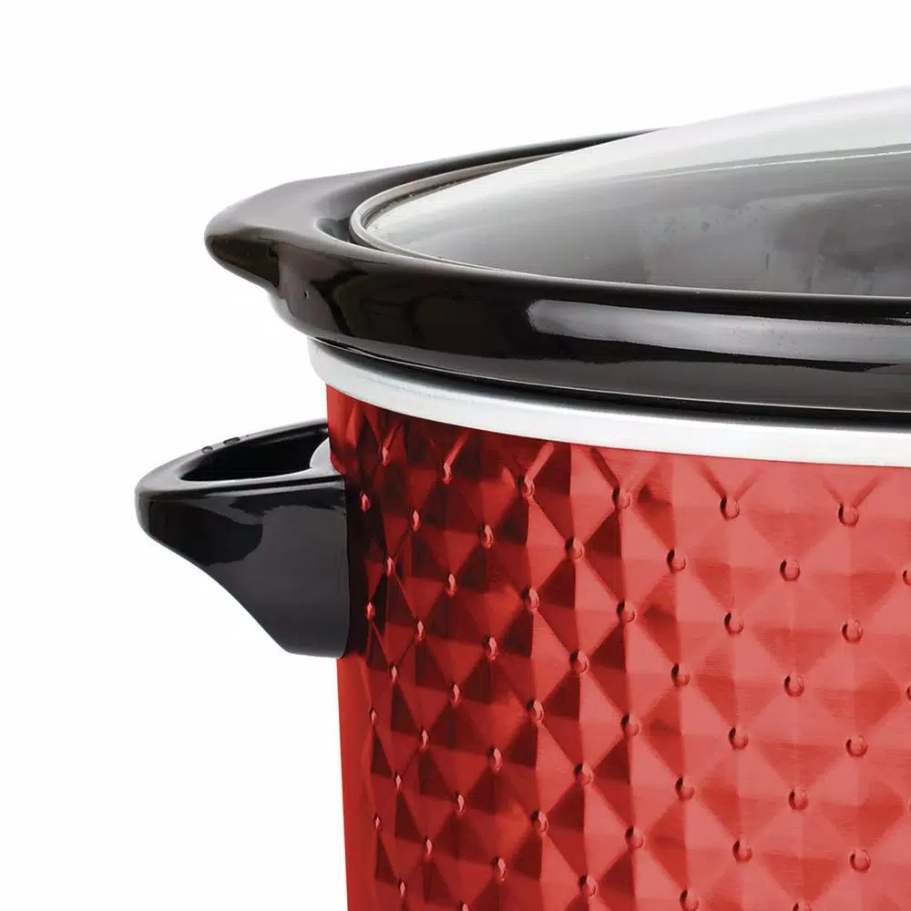 Cookers Brentwood Appliances Diamond 7 Qt. Red Slow Cooker With Tempered Glass Lid 4 Cookers Brentwood Appliances Diamond 7 Qt. Red Slow Cooker With Tempered Glass Lid - Image 2
