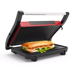 Electric Skillets & Indoor Grills Chef Buddy 760 W Red Non-Stick Panini Press 4 Electric Skillets & Indoor Grills Chef Buddy 760 W Red Non-Stick Panini Press -Costway Shop red chef buddy panini presses hw031023 4f 1000