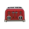 Toasters Cuisinart Classic Series 4-Slice Red Wide Slot Toaster With Crumb Tray
