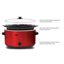 Cookers Elite Platinum 8.5 Qt. Red Slow Cooker -Costway Shop red elite slow cookers mst 900rxt 44 1000