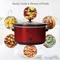 Cookers Elite Platinum 8.5 Qt. Red Slow Cooker -Costway Shop red elite slow cookers mst 900rxt fa 1000