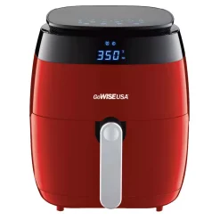 Air Fryers GoWISE USA 5 Qt. Red Air Fryer With Duo Touchscreen Display