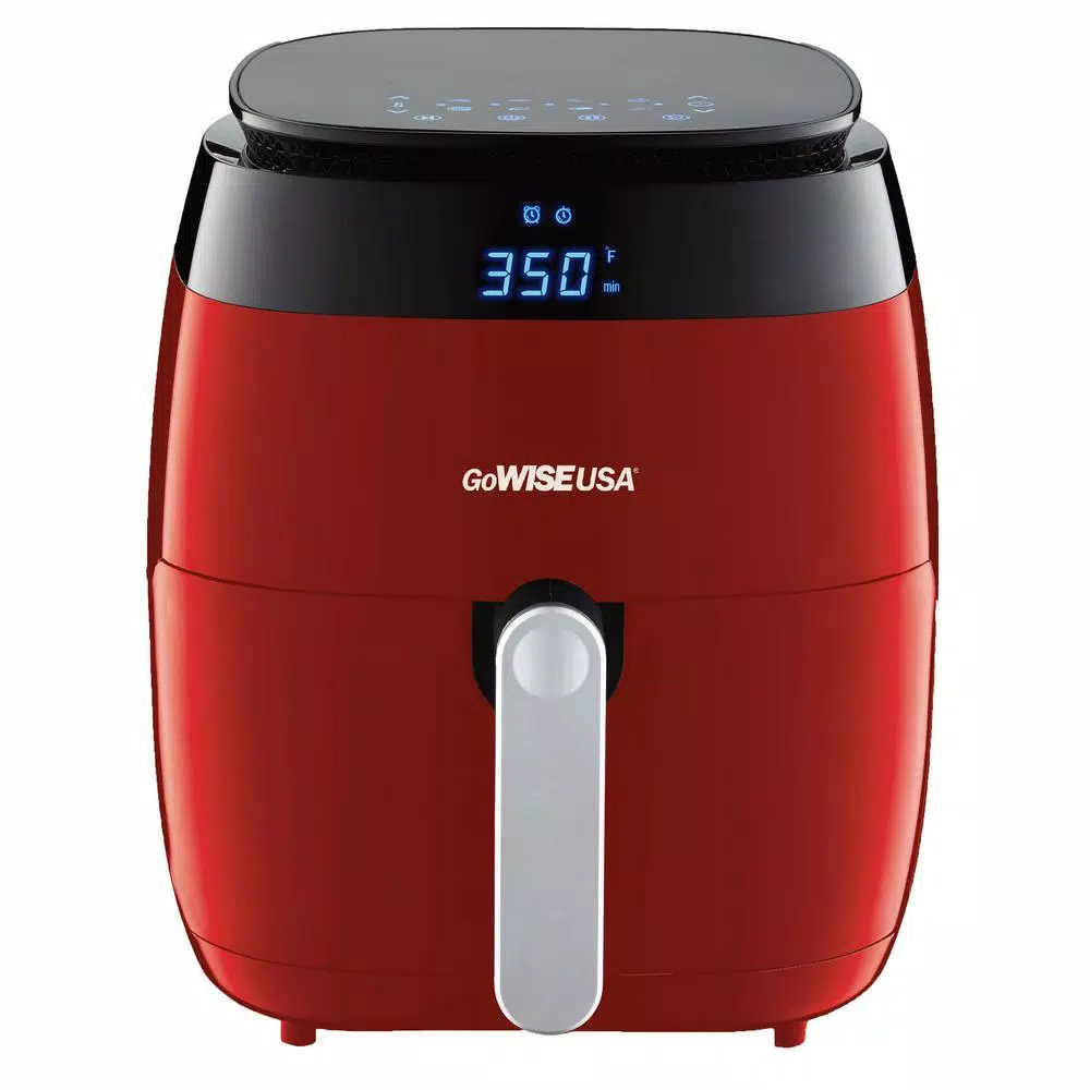 GoWISE USA 5 Qt. Red Air Fryer with Duo Touchscreen Display Air Fryers GoWISE USA 5 Qt. Red Air Fryer With Duo Touchscreen Display -Costway Shop red gowise usa air fryers gw22826 s 64 1000