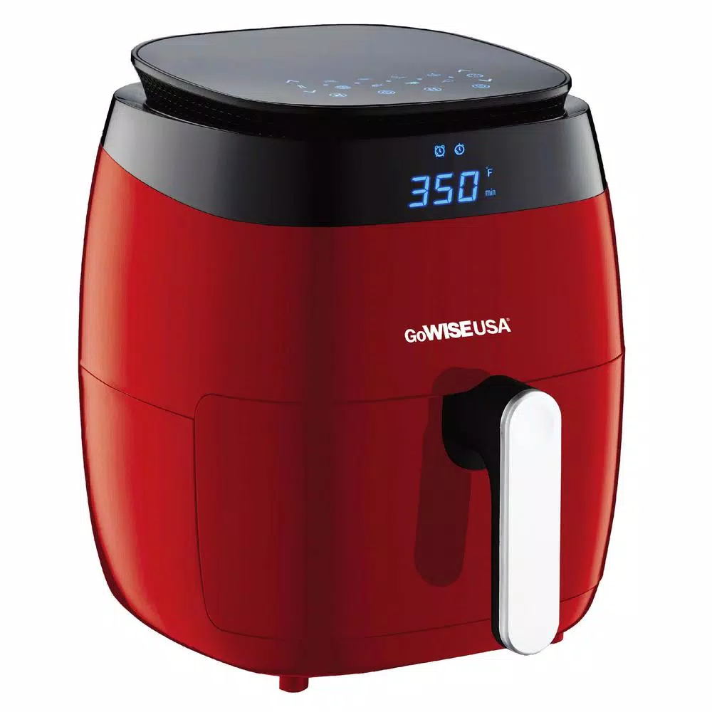 GoWISE USA 5 Qt. Red Air Fryer with Duo Touchscreen Display Air Fryers GoWISE USA 5 Qt. Red Air Fryer With Duo Touchscreen Display -Costway Shop red gowise usa air fryers gw22826 s c3 1000