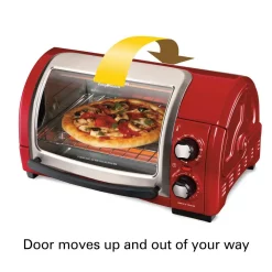 Toasters Hamilton Beach Easy Reach 1200 W 4-Slice Red Toaster Oven With Roll-Top Door -Costway Shop red hamilton beach toaster ovens 31337d 4f 1000