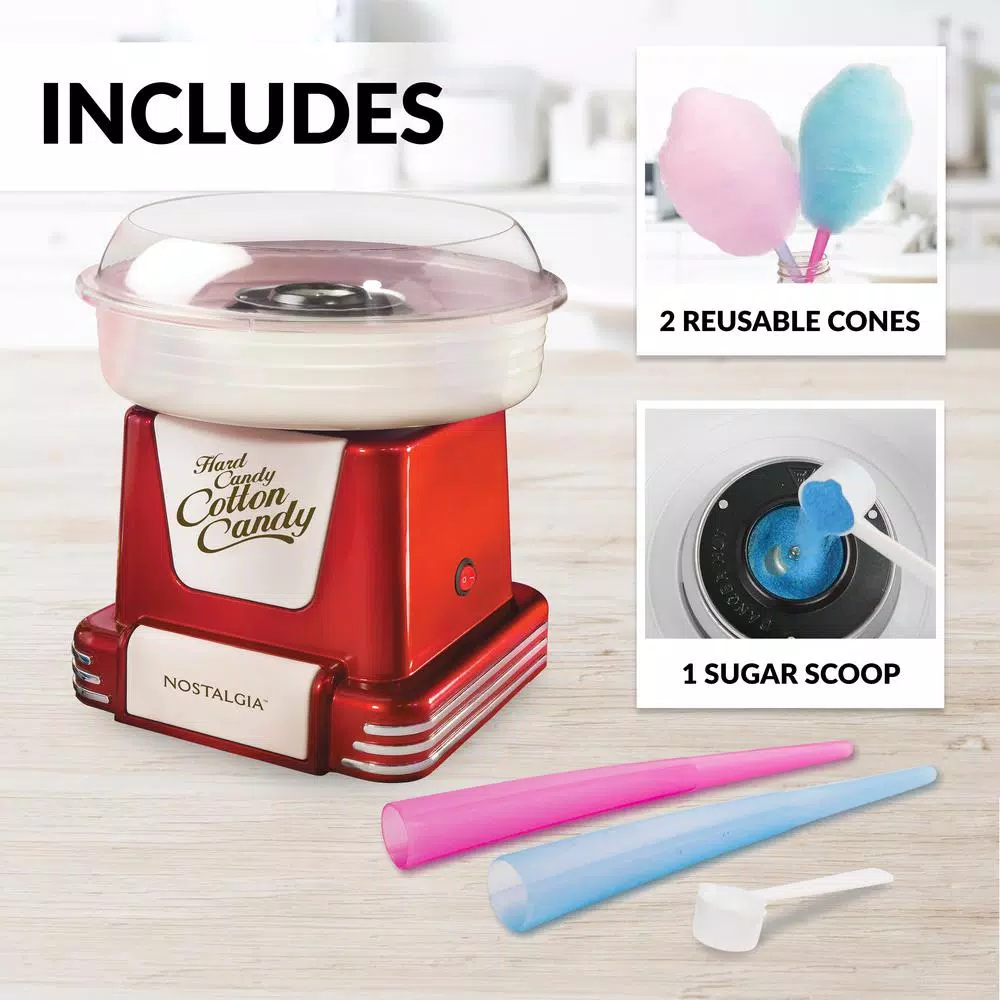 Dessert Makers Nostalgia Retro Red Hard And Sugar Free Cotton Candy Maker With Cotton Candy Cones 14 Dessert Makers Nostalgia Retro Red Hard And Sugar Free Cotton Candy Maker With Cotton Candy Cones - Image 12
