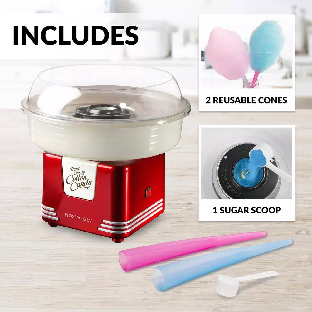 Dessert Makers Nostalgia Retro Red Hard And Sugar Free Cotton Candy Maker With Cotton Candy Cones 14 Dessert Makers Nostalgia Retro Red Hard And Sugar Free Cotton Candy Maker With Cotton Candy Cones - Image 12
