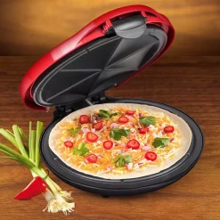 Electric Skillets & Indoor Grills Nostalgia 900 W Red Quesadilla Maker With Extra Stuffing Latch -Costway Shop red nostalgia panini presses tteqm10rd 44 1000