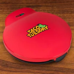 Electric Skillets & Indoor Grills Nostalgia 900 W Red Quesadilla Maker With Extra Stuffing Latch -Costway Shop red nostalgia panini presses tteqm10rd c3 1000