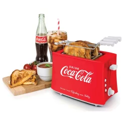 Toasters Nostalgia Coca-Cola 4-Slice Red Wide Slot Grilled Cheese Toaster 3 Toasters Nostalgia Coca-Cola 4-Slice Red Wide Slot Grilled Cheese Toaster -Costway Shop red nostalgia pop up toasters tcs2ck c3 1000