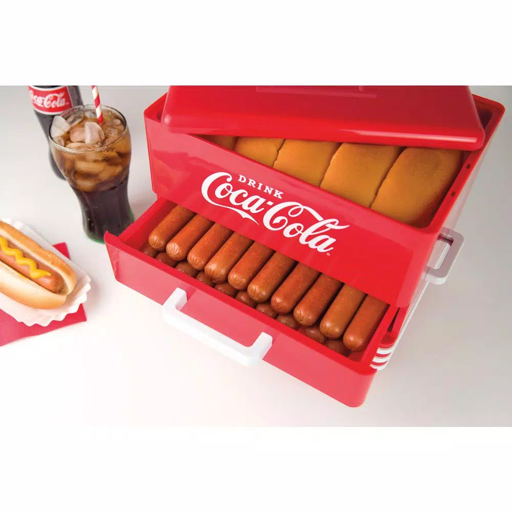 Nostalgia Coca-Cola Hot Dog Steamer Cookers Nostalgia Coca-Cola Hot Dog Steamer -Costway Shop red nostalgia rice cookers hds248coke 4f 1000