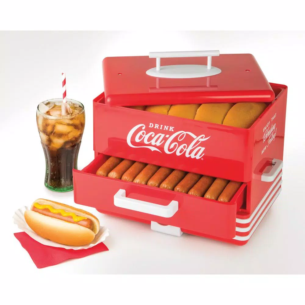 Nostalgia Coca-Cola Hot Dog Steamer Cookers Nostalgia Coca-Cola Hot Dog Steamer -Costway Shop red nostalgia rice cookers hds248coke 64 1000