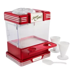 Dessert Makers Nostalgia Retro 300 Oz. Red Countertop Snow Cone Machine