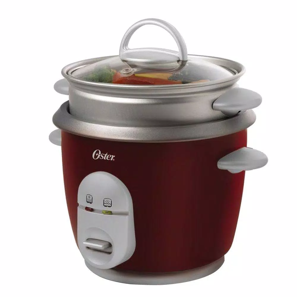 Cookers Oster 6-Cup Red Rice Cooker With Steaming Tray, Measuring Cup And Rice Paddle 3 Cookers Oster 6-Cup Red Rice Cooker With Steaming Tray, Measuring Cup And Rice Paddle