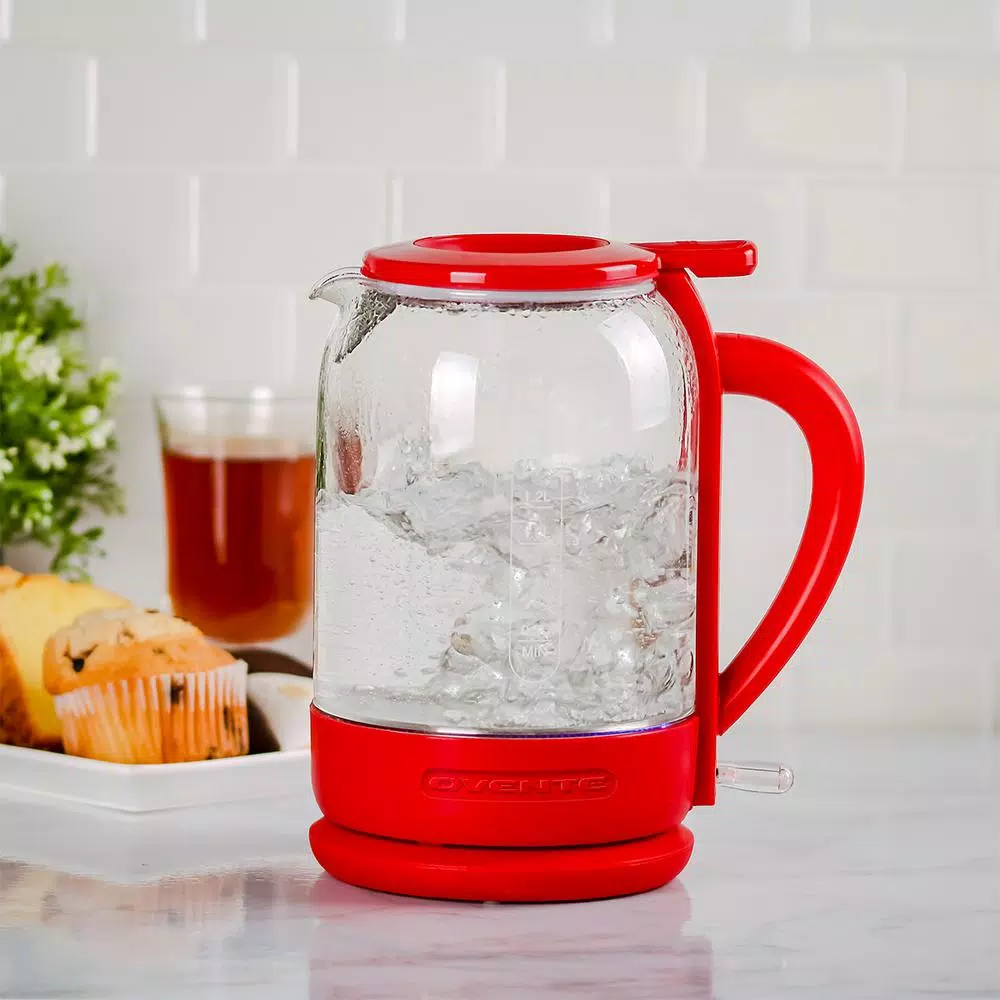 Ovente 6.3-Cup Red Glass Electric Kettle with ProntoFill Technology – Fill Up with the Lid On Electric Kettles Ovente 6.3-Cup Red Glass Electric Kettle With ProntoFill Technology – Fill Up With The Lid On -Costway Shop red ovente electric kettles kg516r 31 1000