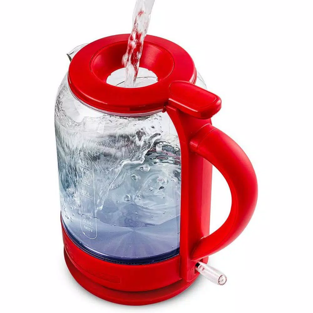 Ovente 6.3-Cup Red Glass Electric Kettle with ProntoFill Technology – Fill Up with the Lid On Electric Kettles Ovente 6.3-Cup Red Glass Electric Kettle With ProntoFill Technology – Fill Up With The Lid On -Costway Shop red ovente electric kettles kg516r 64 1000