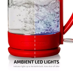 Electric Kettles Ovente 6.3-Cup Red Glass Electric Kettle With ProntoFill Technology – Fill Up With The Lid On 8 Electric Kettles Ovente 6.3-Cup Red Glass Electric Kettle With ProntoFill Technology – Fill Up With The Lid On -Costway Shop red ovente electric kettles kg516r fa 1000