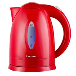 Electric Kettles Ovente KP72R 7-Cup Red BPA Free Electric Kettle With Auto Shut-Off And Boil-Dry Protection
