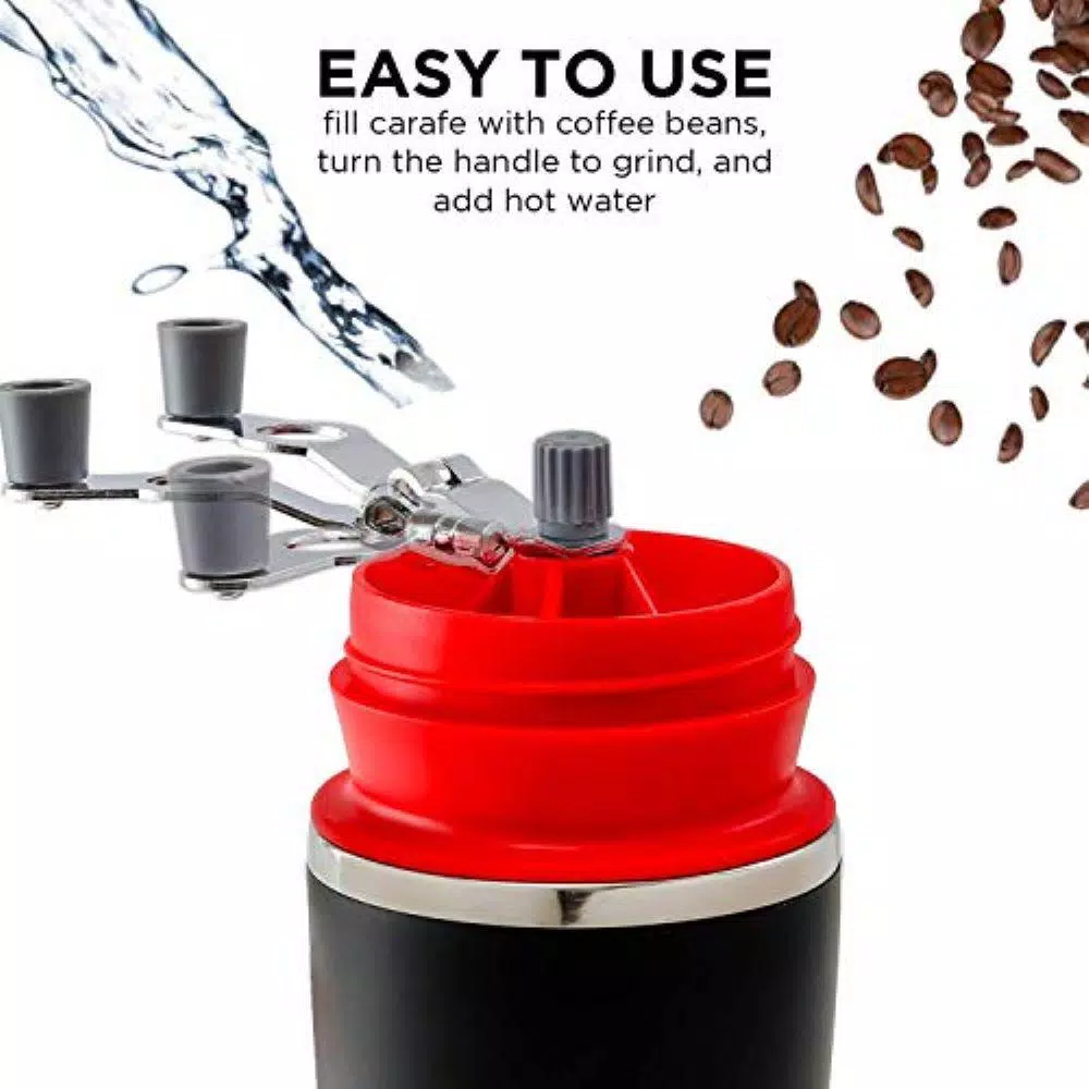 Ovente Single Serve Red Coffee Grinder, French Press, 2-in-1 Carafe Coffee Maker Machine, With Insulated Cup Coffee Makers Ovente Single Serve Red Coffee Grinder, French Press, 2-in-1 Carafe Coffee Maker Machine, With Insulated Cup -Costway Shop red ovente french presses cmb281r 4f 1000