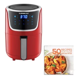 Air Fryers GoWISE USA 1. 7- Qt. , 2.0 Qt. Max Red/Silver Electric Mini Air Fryer With Digital Touchscreen + Recipe Book