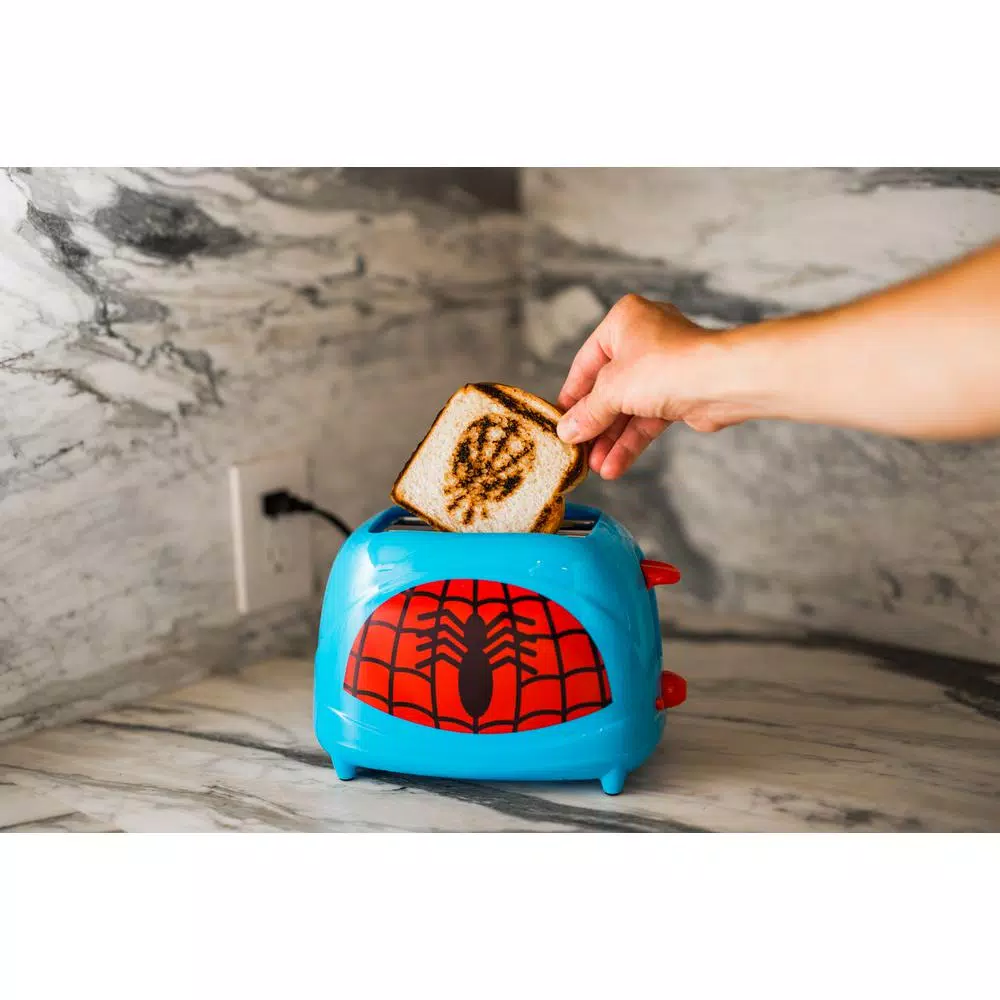 Uncanny Brands Spiderman Classic 2-Slice Red Toaster Toasters Uncanny Brands Spiderman Classic 2-Slice Red Toaster -Costway Shop red uncanny brands pop up toasters tste em mvc spi 1f 1000