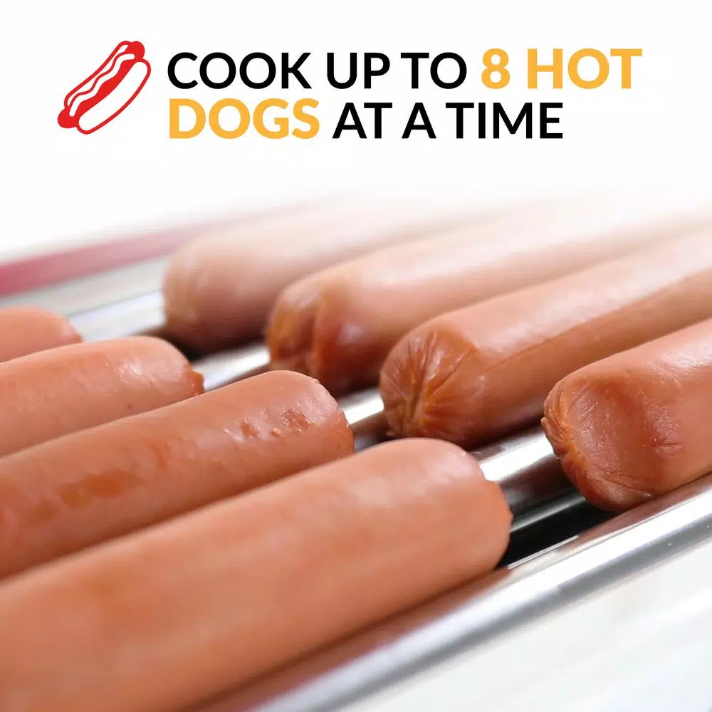 Nostalgia Retro Red Electric Hot Dog Roller and Bun Warmer Electric Skillets & Indoor Grills Nostalgia Retro Red Electric Hot Dog Roller And Bun Warmer -Costway Shop retro red nostalgia indoor grills hdr8rr 1f 1000