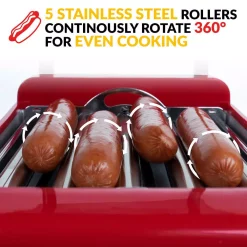 Electric Skillets & Indoor Grills Nostalgia Retro Red Electric Hot Dog Roller And Bun Warmer 4 Electric Skillets & Indoor Grills Nostalgia Retro Red Electric Hot Dog Roller And Bun Warmer -Costway Shop retro red nostalgia indoor grills hdr8rr 4f 1000