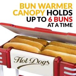 Electric Skillets & Indoor Grills Nostalgia Retro Red Electric Hot Dog Roller And Bun Warmer 7 Electric Skillets & Indoor Grills Nostalgia Retro Red Electric Hot Dog Roller And Bun Warmer -Costway Shop retro red nostalgia indoor grills hdr8rr fa 1000