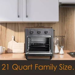 Air Fryers Boyel Living 19 Qt. Sandy Grey Cold-formed Steel Air Fryer Toaster Oven With Air Fry Air Roast Toast Broil Bake Function -Costway Shop sandy grey boyel living air fryers ty kcv18wl gray 31 1000