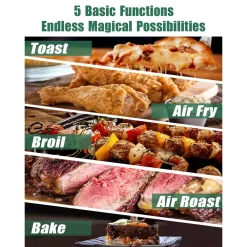 Air Fryers Boyel Living 19 Qt. Sandy Grey Cold-formed Steel Air Fryer Toaster Oven With Air Fry Air Roast Toast Broil Bake Function -Costway Shop sandy grey boyel living air fryers ty kcv18wl gray 76 1000