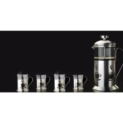 Coffee Makers BergHOFF CooknCo 2.5-Cup Stainless Steel And Glass French Press 4 Coffee Makers BergHOFF CooknCo 2.5-Cup Stainless Steel And Glass French Press -Costway Shop silver berghoff french presses 2211100 1f 1000