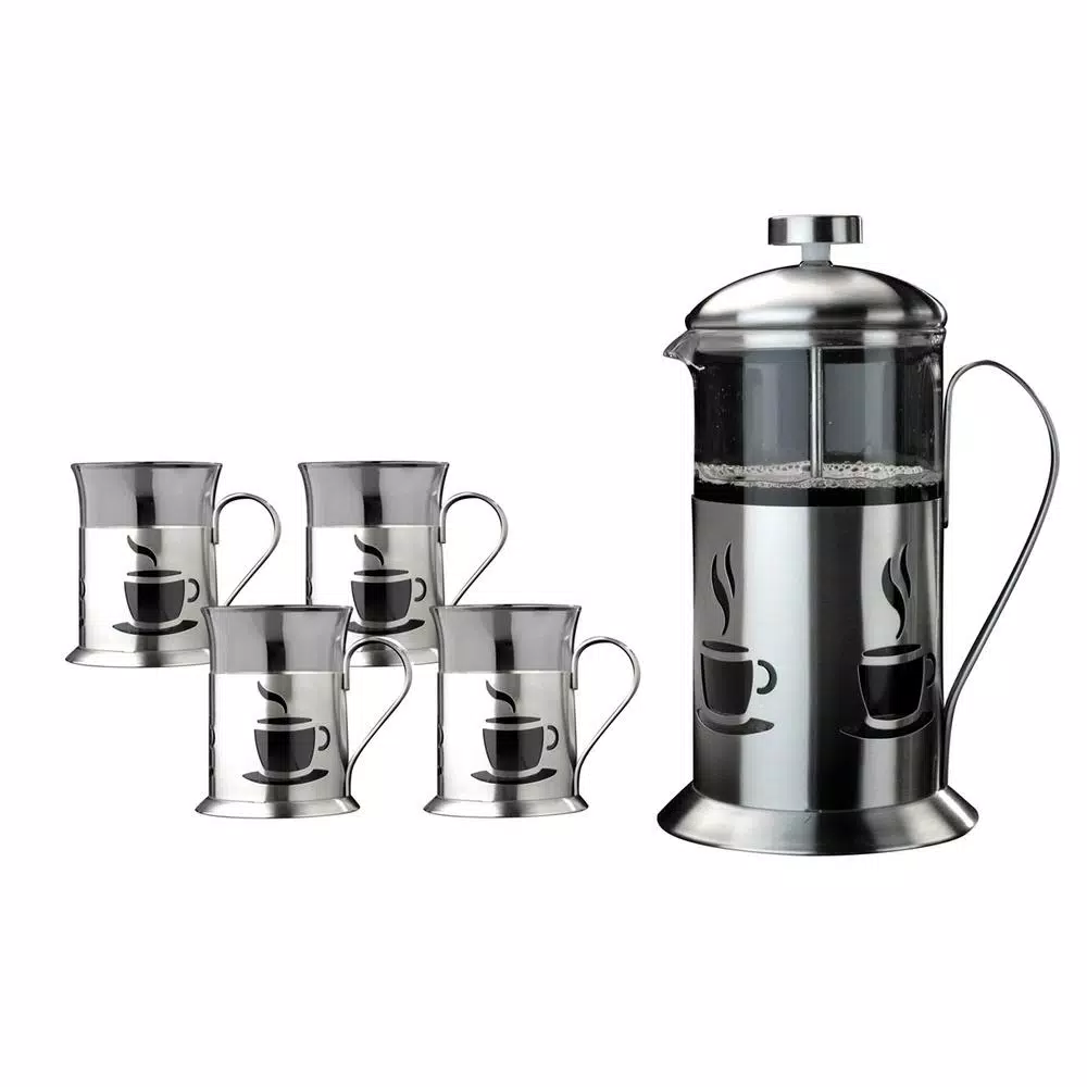 BergHOFF French Press 5-Piece Coffee Set Coffee Makers BergHOFF French Press 5-Piece Coffee Set -Costway Shop silver berghoff french presses 2212561 64 1000
