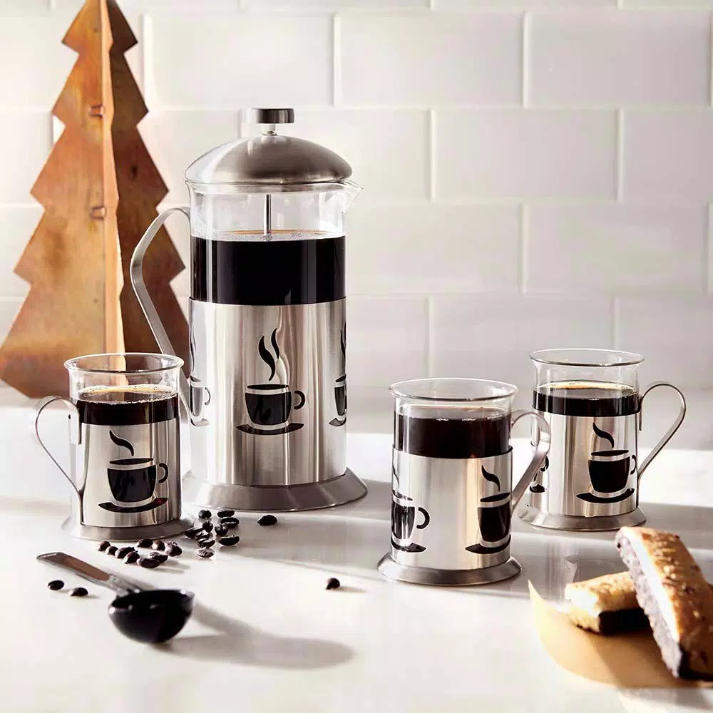 BergHOFF French Press 5-Piece Coffee Set Coffee Makers BergHOFF French Press 5-Piece Coffee Set -Costway Shop silver berghoff french presses 2212561 66 1000