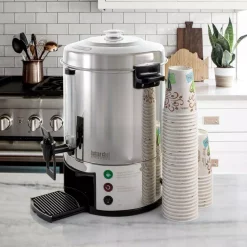 Coffee Makers Better Chef 100-Cup Stainless Steel Coffee Urn 7 Coffee Makers Better Chef 100-Cup Stainless Steel Coffee Urn -Costway Shop silver better chef coffee urns 98589564m 31 1000