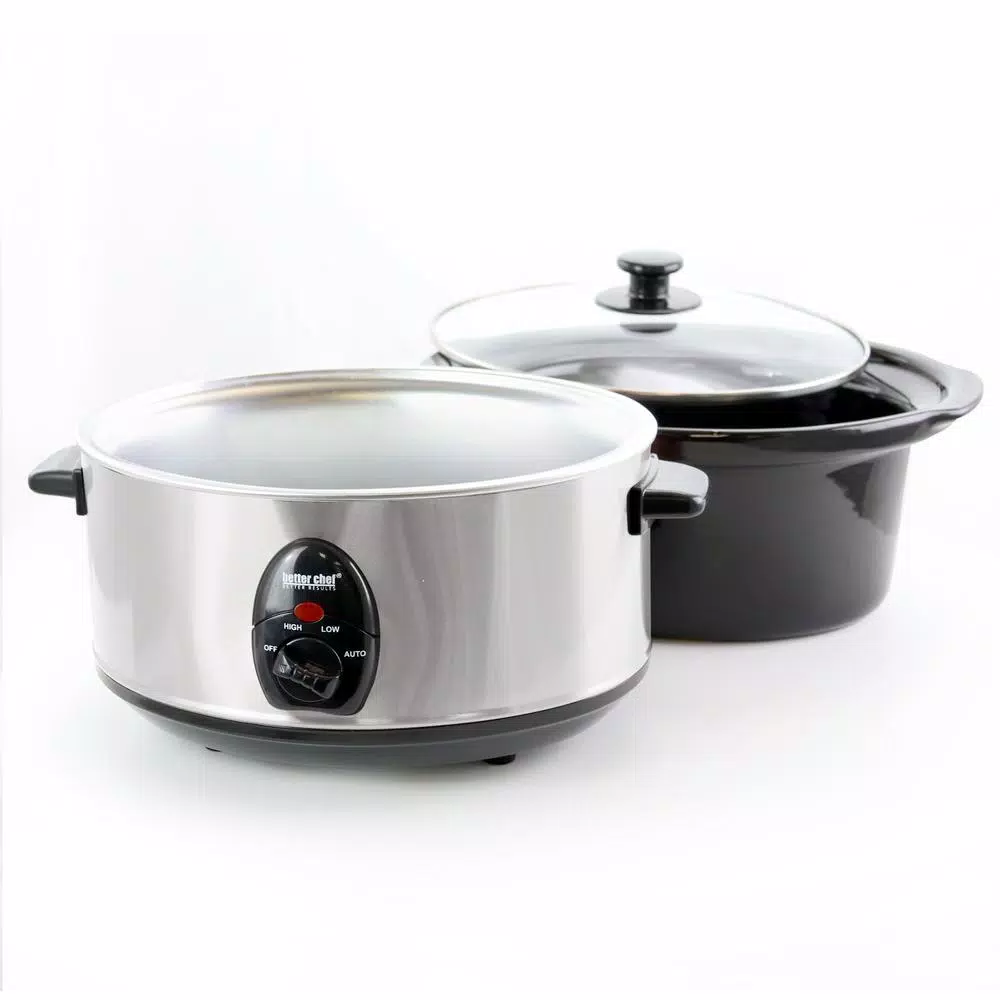 Better Chef 3.7 Qt. Silver Oval Slow Cooker Cookers Better Chef 3.7 Qt. Silver Oval Slow Cooker -Costway Shop silver better chef slow cookers 98580179m 1f 1000