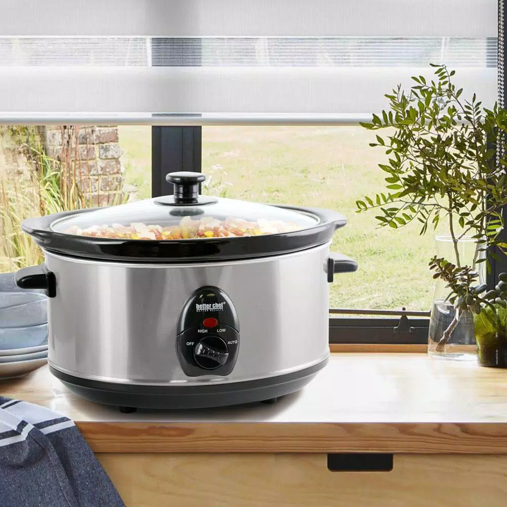Better Chef 3.7 Qt. Silver Oval Slow Cooker Cookers Better Chef 3.7 Qt. Silver Oval Slow Cooker -Costway Shop silver better chef slow cookers 98580179m 4f 1000