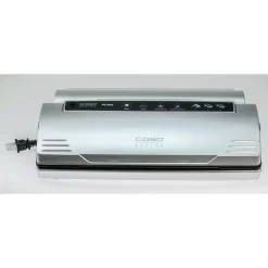 Food Processing CASO VC 200 Black And Silver Food Vacuum Sealer With Fold-Out Cutter, Roll Box And Vacuum Bag Set