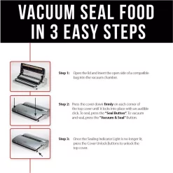 Food Processing CASO VC 300 Black And Silver Food Vacuum Sealer With Food Management App And Vacuum Bag Set -Costway Shop silver black caso food vacuum sealers 11392 2 kit 76 1000