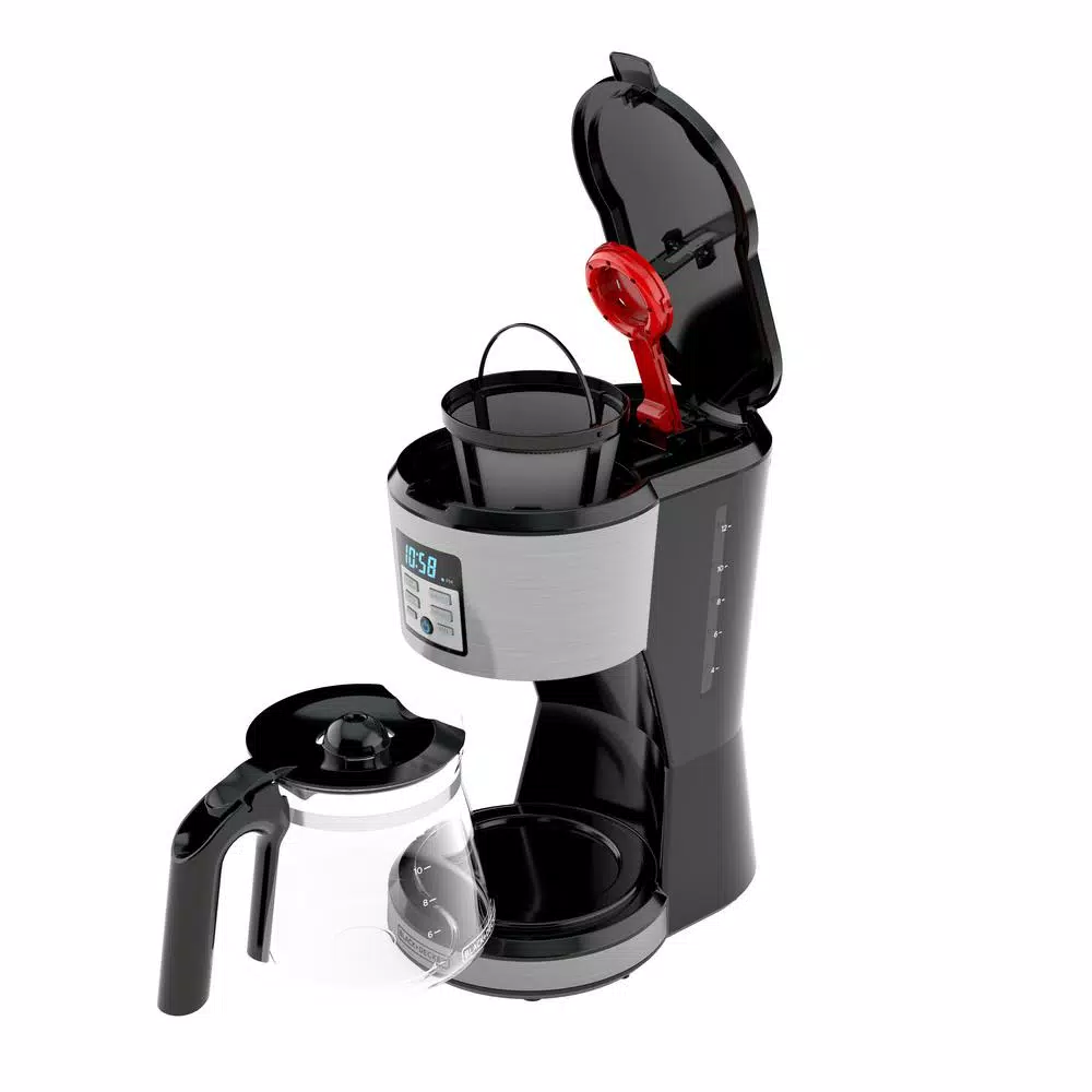Coffee Makers BLACK+DECKER 12-Cup Silver Accents Programmable Coffeemaker With Vortex Technology 7 Coffee Makers BLACK+DECKER 12-Cup Silver Accents Programmable Coffeemaker With Vortex Technology - Image 5