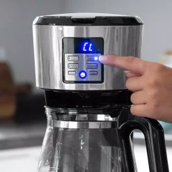 Coffee Makers BLACK+DECKER 12-Cup Silver Accents Programmable Coffeemaker With Vortex Technology 11 Coffee Makers BLACK+DECKER 12-Cup Silver Accents Programmable Coffeemaker With Vortex Technology -Costway Shop silver black decker drip coffee makers cm1331s 4f 1000