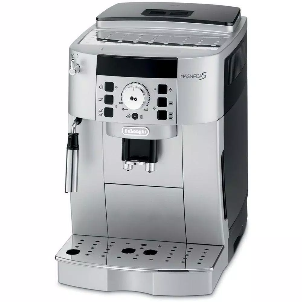 DeLonghi Magnifica XS Compact Fully Automatic Black and Silver Espresso Machine and Cappuccino Maker Coffee Makers DeLonghi Magnifica XS Compact Fully Automatic Black And Silver Espresso Machine And Cappuccino Maker -Costway Shop silver black delonghi espresso machines ecam22110sb e1 1000