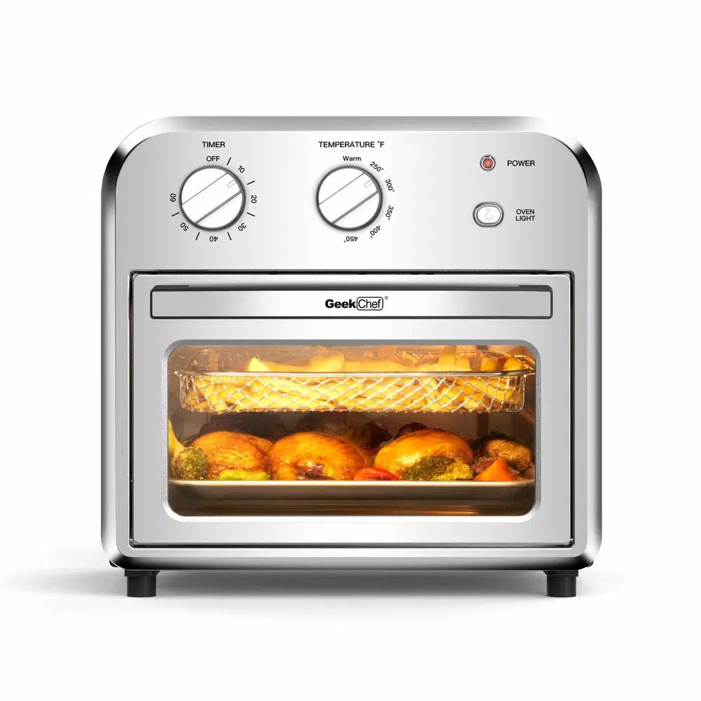 Boyel Living 11 Qt. Silver Stainless Steel Air Fryer with Temperature&Time Knob, Fry Oil-Free, Roast, Bake, 4 Accessories & Recipes Air Fryers Boyel Living 11 Qt. Silver Stainless Steel Air Fryer With Temperature&Time Knob, Fry Oil-Free, Roast, Bake, 4 Accessories & Recipes -Costway Shop silver boyel living air fryers gbk gto10 31 1000