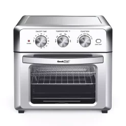 Air Fryers Boyel Living 19 Qt. Silver Stainless Steel Air Fryer Toaster Oven With Roast, Bake, Broil, Reheat, Accessories & Recipes Included