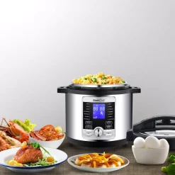 Cookers Boyel Living 6 Qt. Stainless Steel 17-in-1 Multi-Use Electric Pressure Cooker With Stainless Steel Inner Pot 5 Cookers Boyel Living 6 Qt. Stainless Steel 17-in-1 Multi-Use Electric Pressure Cooker With Stainless Steel Inner Pot -Costway Shop silver boyel living electric pressure cookers gbk gp60d 4f 1000